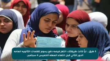 3 طرق.. أياً كانت طريقتك، انتهز فرصة دفع رسوم تظلمات الثانوية العامة الدور الثاني قبل انتهاء المهلة الخميس 4 سبتمبر.